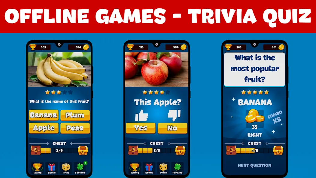 Trivia Quiz: Fun Offline Games  [МОД Бесконечные монеты] Screenshot 1