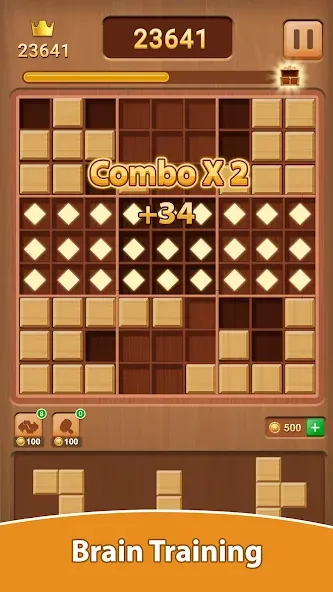 Wood Block Puzzle (Вуд Блок Пазл)  [МОД Бесконечные деньги] Screenshot 2