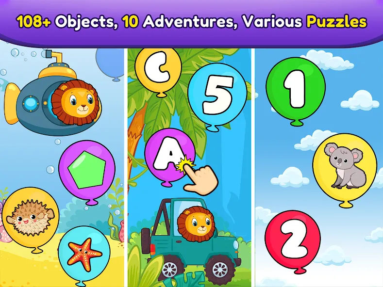 Balloon Pop Kids Learning Game  [МОД Бесконечные монеты] Screenshot 1