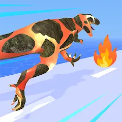 Скачать взломанную Dino Evolution Run 3D (Дино Эволюция Ран 3Д)  [МОД Много денег] - полная версия apk на Андроид