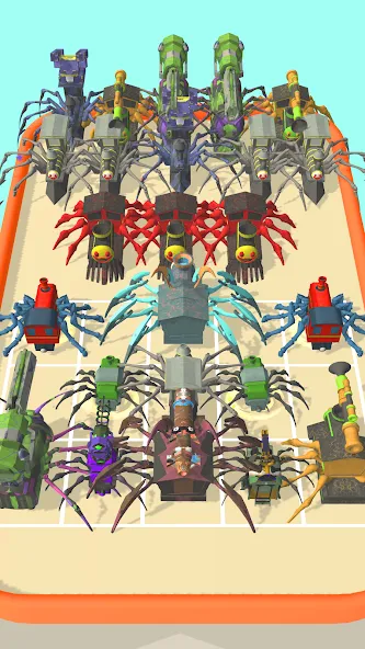 Merge Spider Train  [МОД Unlimited Money] Screenshot 2