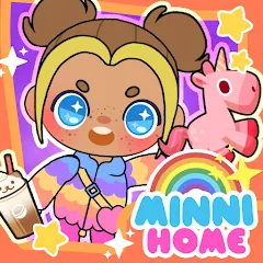 Взломанная Minni Family Home - Play House (Минни Семейный дом)  [МОД Меню] - полная версия apk на Андроид