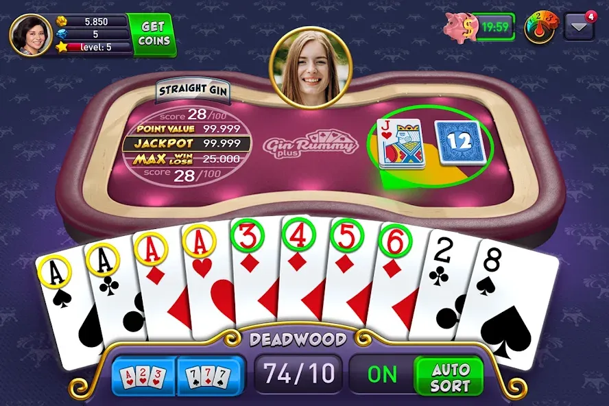 Gin Rummy Plus: Fun Card Game (Джин Рамми Плюс)  [МОД Unlimited Money] Screenshot 1