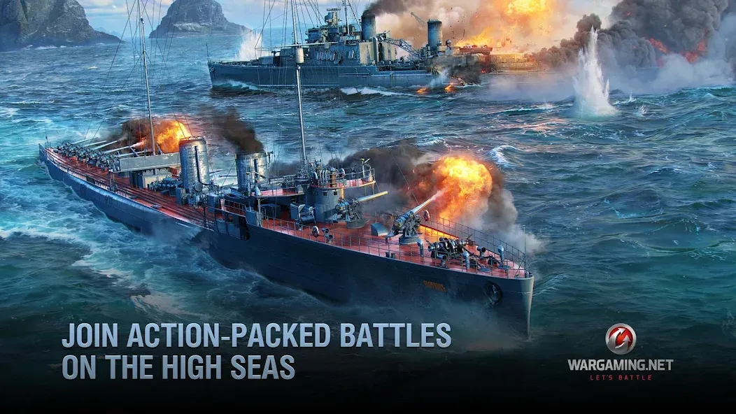 World of Warships Blitz War (Ворлд оф Варшипс Блиц Вар)  [МОД Много монет] Screenshot 2