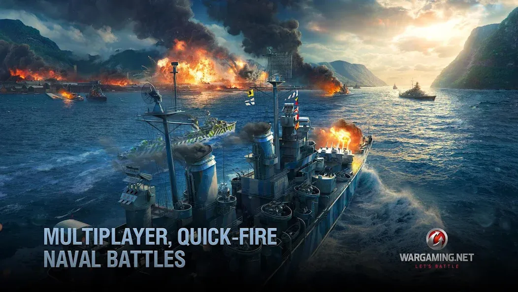 World of Warships Blitz War (Ворлд оф Варшипс Блиц Вар)  [МОД Много монет] Screenshot 4