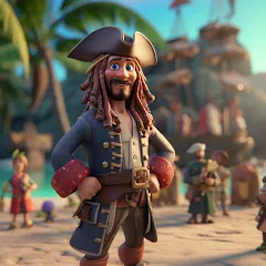 Скачать взломанную Pirate Polygon Caribbean Sea (Пиратская Полигон Карибское море)  [МОД Unlocked] - стабильная версия apk на Андроид