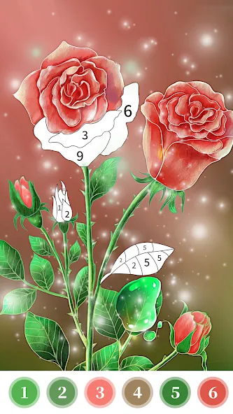 Rose Coloring Book Color Games  [МОД Много денег] Screenshot 3