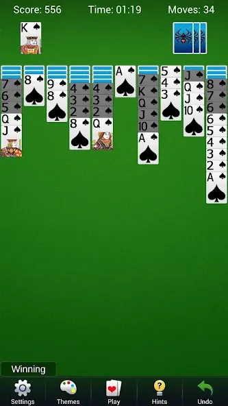 Spider Solitaire - Card Games  [МОД Бесконечные монеты] Screenshot 1